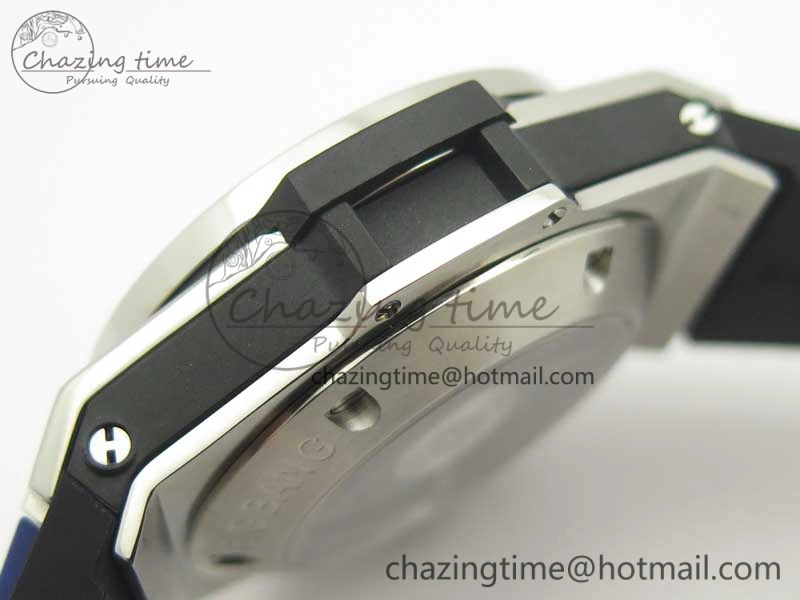 Big Bang Unico 45.5mm SS 3AF Best Edition Blue Skeleton Dial On Gummy Strap A7750