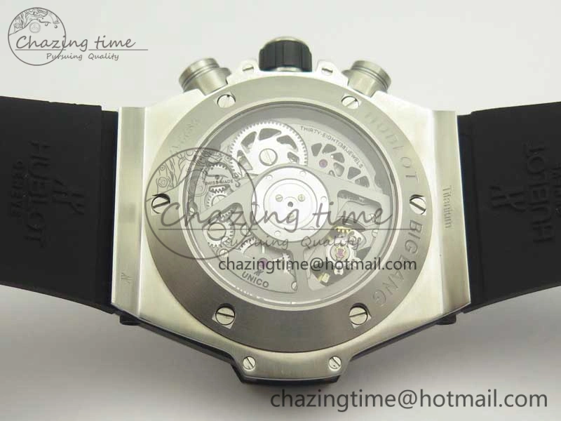 Big Bang Unico 45.5mm SS 3AF Best Edition Blue Skeleton Dial On Gummy Strap A7750