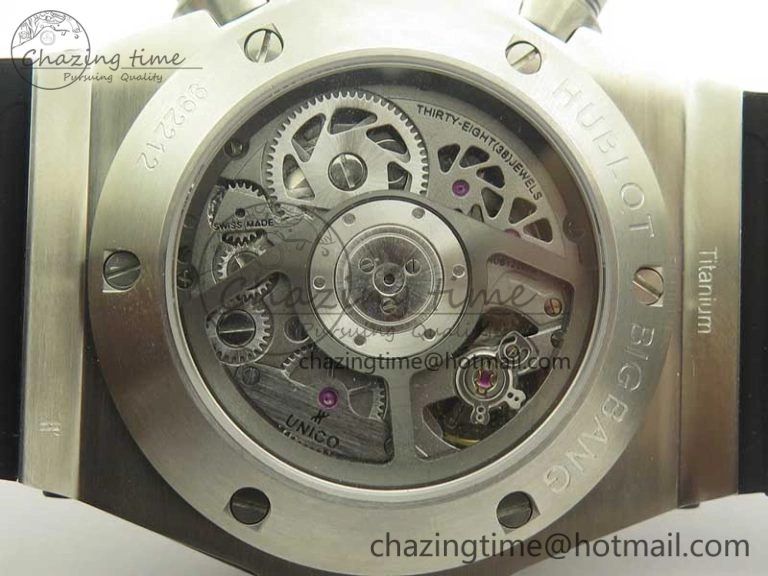 Big Bang Unico 45.5mm SS 3AF Best Edition Blue Skeleton Dial On Gummy Strap A7750
