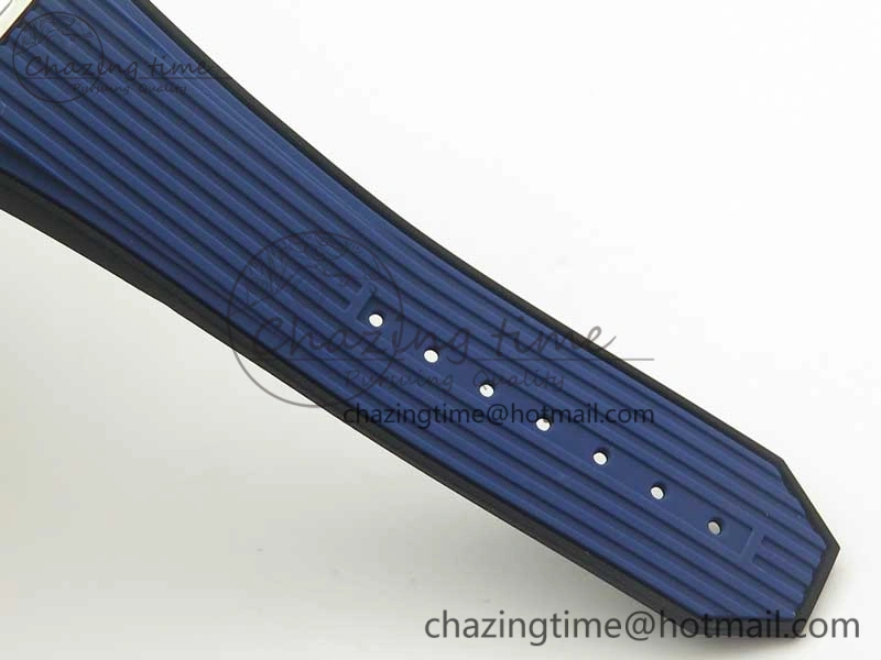 Big Bang Unico 45.5mm SS 3AF Best Edition Blue Skeleton Dial On Gummy Strap A7750