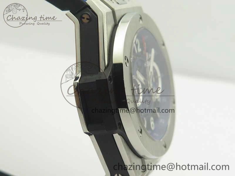 Big Bang Unico 45.5mm SS 3AF Best Edition Blue Skeleton Dial On Gummy Strap A7750