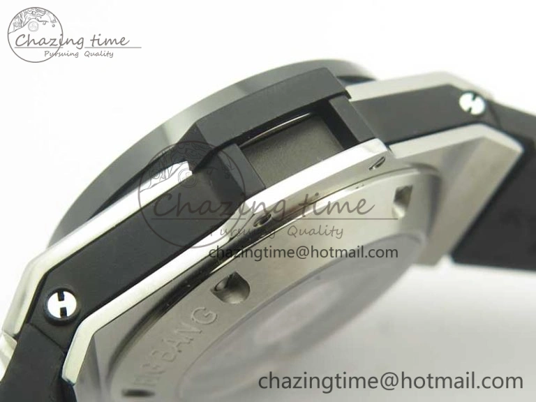 Big Bang Unico 45.5mm SS Ceramic 3AF Best Edition Gray Skeleton Dial On Gummy Strap A7750