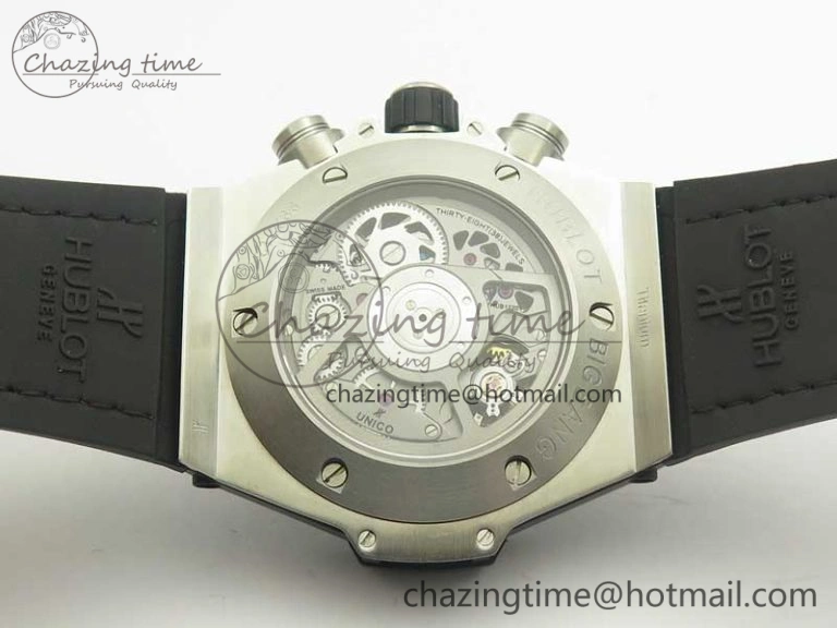 Big Bang Unico 45.5mm SS Ceramic 3AF Best Edition Gray Skeleton Dial On Gummy Strap A7750