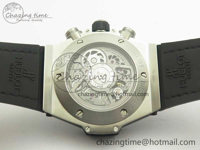 Big Bang Unico 45.5mm SS Ceramic 3AF Best Edition Gray Skeleton Dial On Gummy Strap A7750