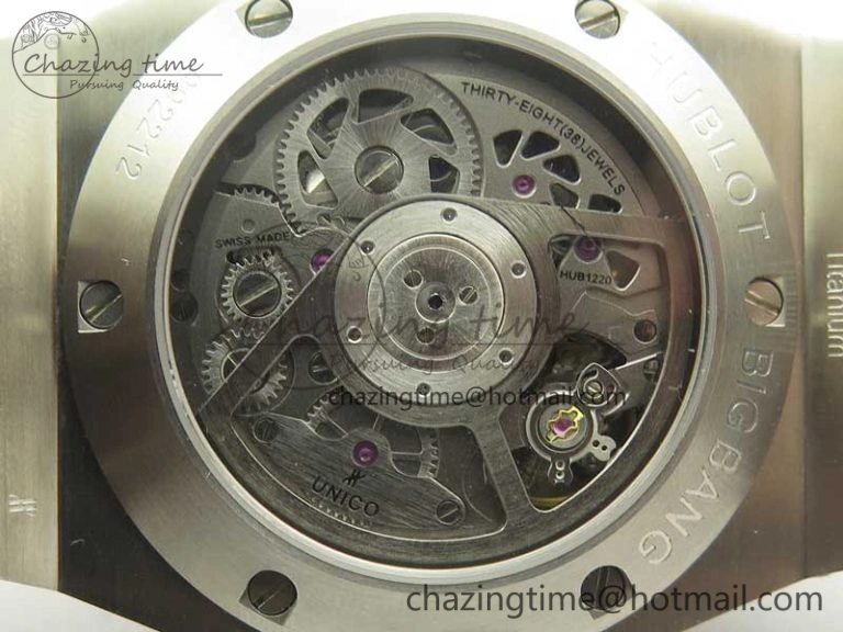 Big Bang Unico 45.5mm SS Ceramic 3AF Best Edition Gray Skeleton Dial On Gummy Strap A7750