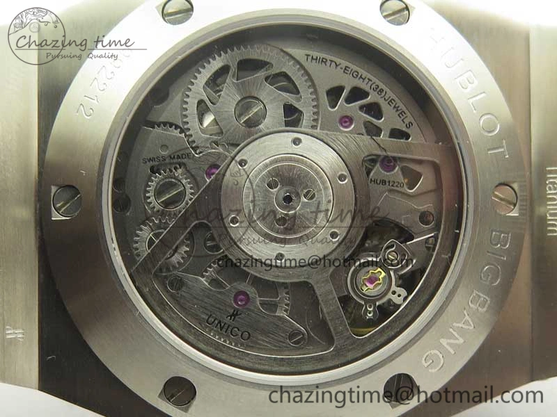 Big Bang Unico 45.5mm SS Ceramic 3AF Best Edition Gray Skeleton Dial On Gummy Strap A7750