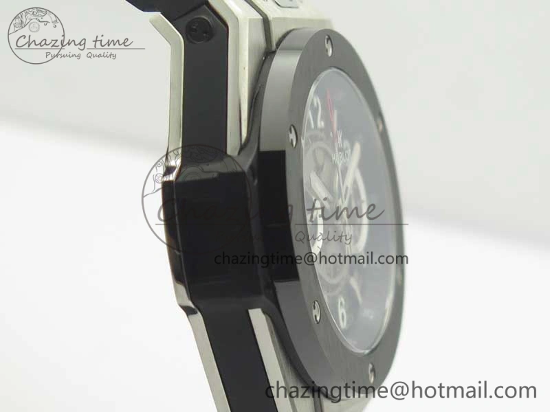 Big Bang Unico 45.5mm SS Ceramic 3AF Best Edition Gray Skeleton Dial On Gummy Strap A7750