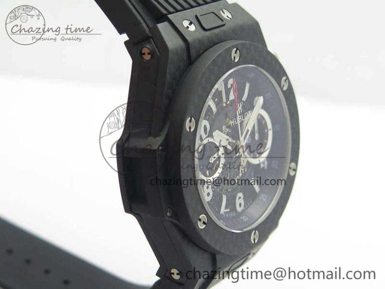 Big Bang Unico 45mm Carbon 3AF Best Edition Black Dial On Rubber Strap A7750