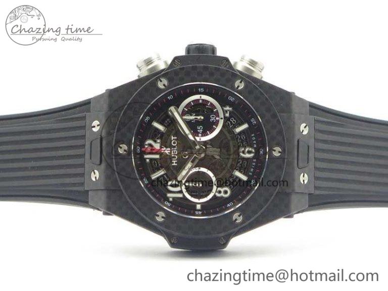 Big Bang Unico 45mm Carbon 3AF Best Edition Black Dial On Rubber Strap A7750
