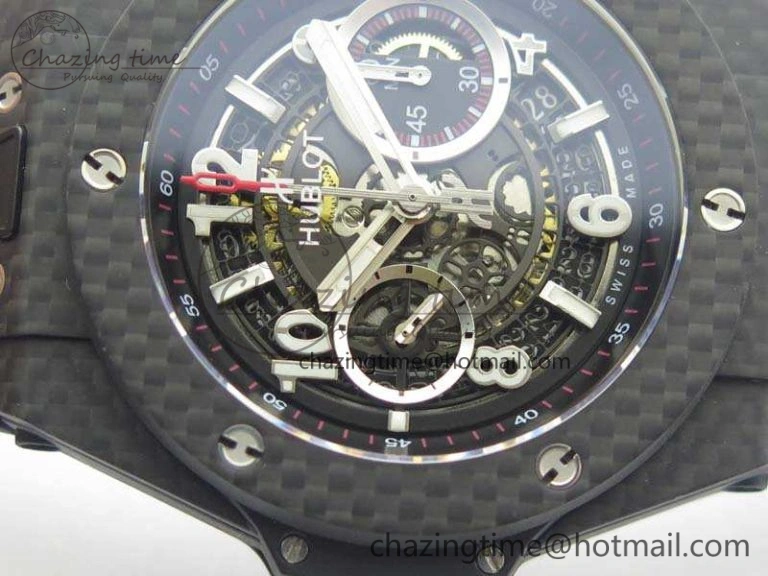 Big Bang Unico 45mm Carbon 3AF Best Edition Black Dial On Rubber Strap A7750
