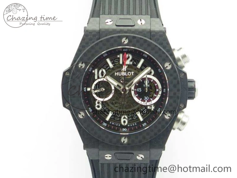 Big Bang Unico 45mm Carbon 3AF Best Edition Black Dial On Rubber Strap A7750