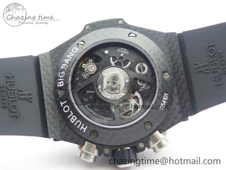 Big Bang Unico 45mm Carbon 3AF Best Edition Gray Dial Diamond Bezel On Rubber Strap A7750