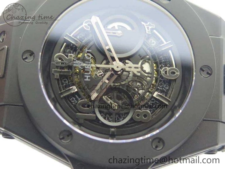 Big Bang Unico 45mm DLC 3AF Best Edition Black Black Dial On Rubber Strap A7750