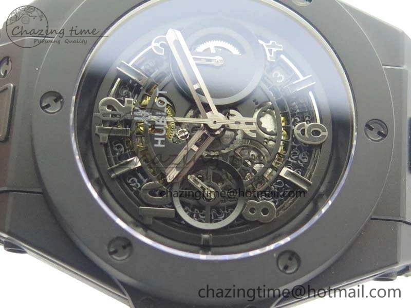 Big Bang Unico 45mm DLC 3AF Best Edition Black Black Dial On Rubber Strap A7750