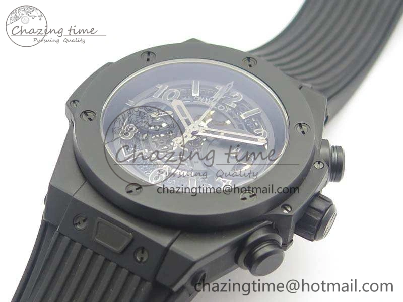 Big Bang Unico 45mm DLC 3AF Best Edition Black Black Dial On Rubber Strap A7750