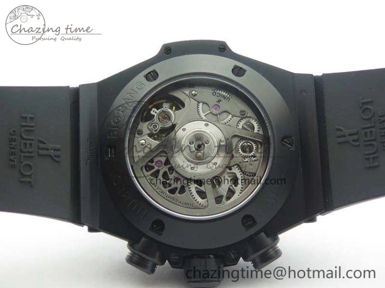 Big Bang Unico 45mm DLC 3AF Best Edition Black Black Dial On Rubber Strap A7750
