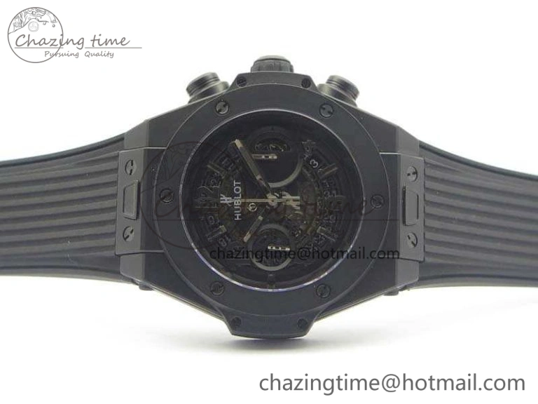 Big Bang Unico 45mm DLC 3AF Best Edition Black Black Dial On Rubber Strap A7750