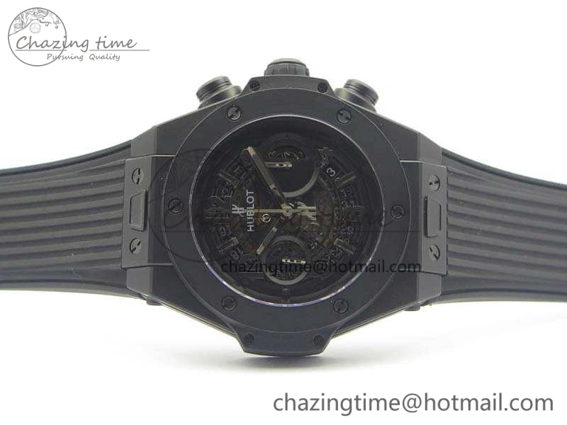 Big Bang Unico 45mm DLC 3AF Best Edition Black Black Dial On Rubber Strap A7750