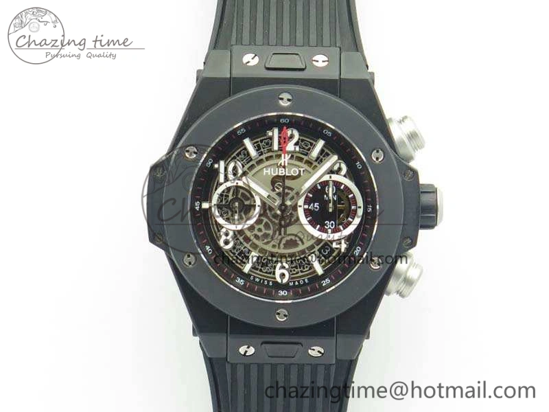 Big Bang Unico 45mm DLC 3AF Best Edition Gray Dial Ceramic Bezel On Rubber Strap
