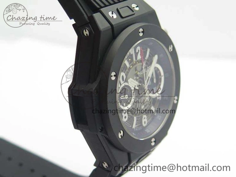 Big Bang Unico 45mm DLC 3AF Best Edition Gray Dial Ceramic Bezel On Rubber Strap