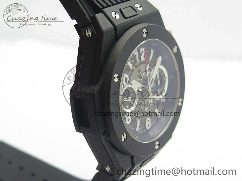 Big Bang Unico 45mm DLC 3AF Best Edition Gray Dial Ceramic Bezel On Rubber Strap