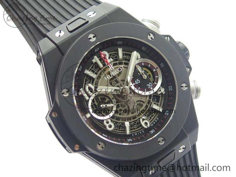 Big Bang Unico 45mm DLC 3AF Best Edition Gray Dial Ceramic Bezel On Rubber Strap