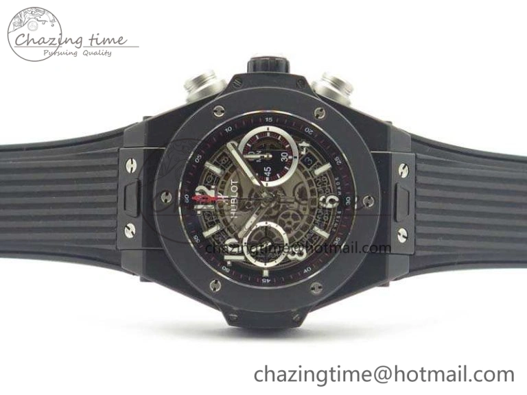 Big Bang Unico 45mm DLC 3AF Best Edition Gray Dial Ceramic Bezel On Rubber Strap