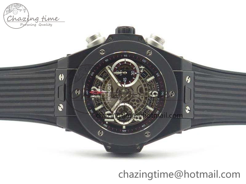 Big Bang Unico 45mm DLC 3AF Best Edition Gray Dial Ceramic Bezel On Rubber Strap
