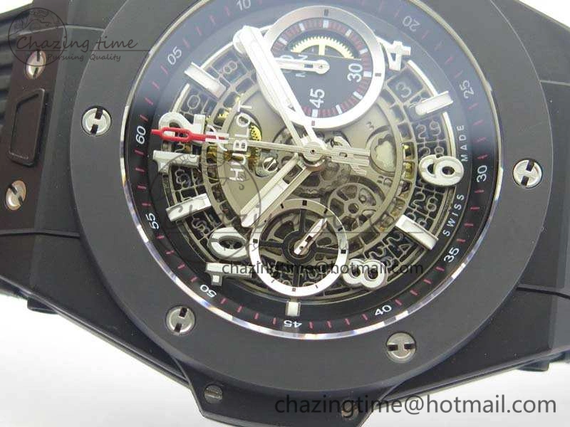 Big Bang Unico 45mm DLC 3AF Best Edition Gray Dial Ceramic Bezel On Rubber Strap