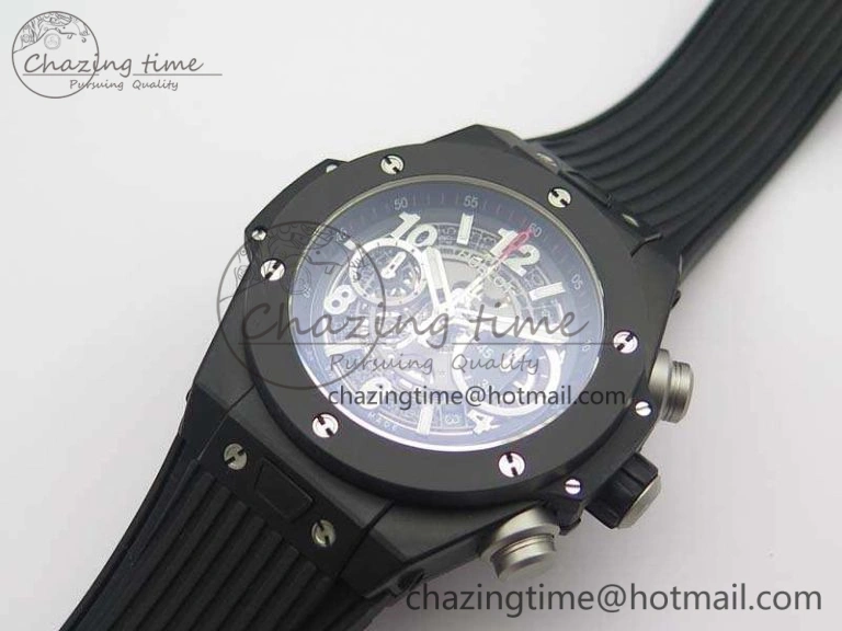 Big Bang Unico 45mm DLC 3AF Best Edition Gray Dial Ceramic Bezel On Rubber Strap