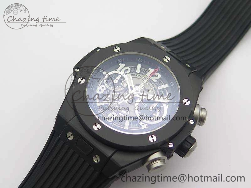 Big Bang Unico 45mm DLC 3AF Best Edition Gray Dial Ceramic Bezel On Rubber Strap
