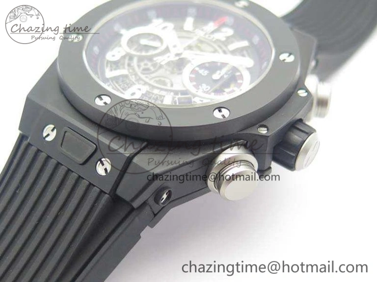 Big Bang Unico 45mm DLC 3AF Best Edition Gray Dial Ceramic Bezel On Rubber Strap
