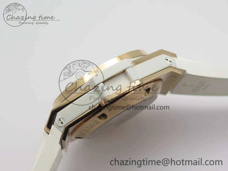 Big Bang Unico 45mm Diamond RG 3AF Best Edition White Dial On Rubber Strap A7750