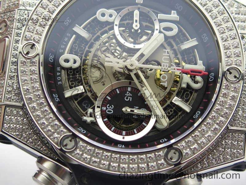 Big Bang Unico 45mm Diamond SS 3AF Best Edition Gray Dial On Rubber Strap A7750