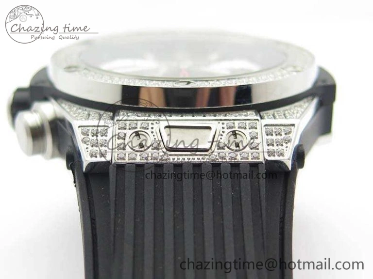 Big Bang Unico 45mm Diamond SS 3AF Best Edition Gray Dial On Rubber Strap A7750