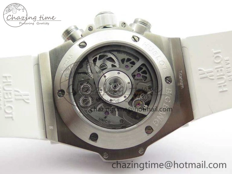 Big Bang Unico 45mm Diamond SS 3AF Best Edition White Dial On Rubber Strap A7750