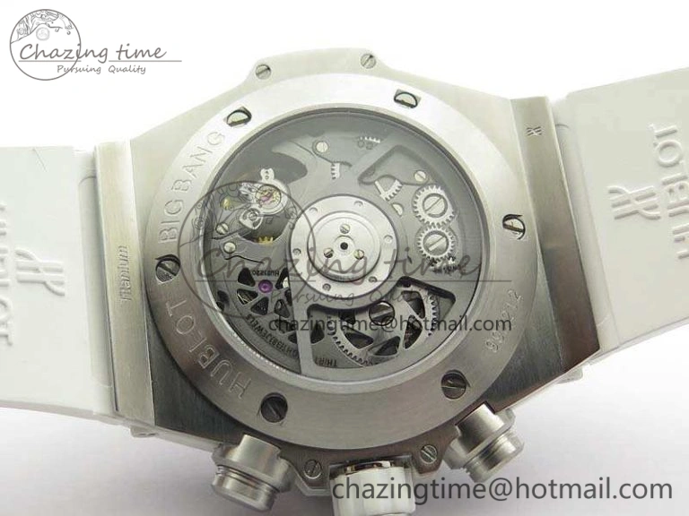 Big Bang Unico 45mm Diamond SS 3AF Best Edition White Dial On Rubber Strap A7750