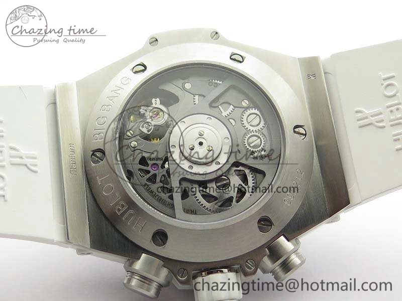 Big Bang Unico 45mm Diamond SS 3AF Best Edition White Dial On Rubber Strap A7750