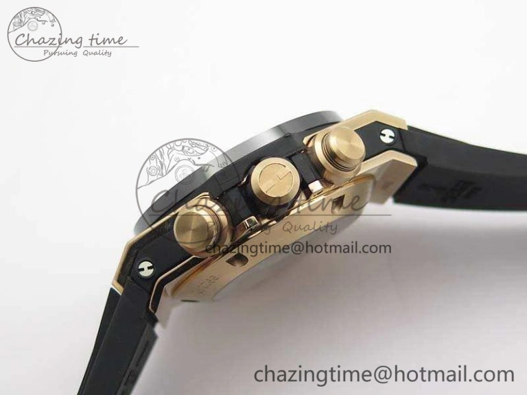 Big Bang Unico 45mm RG 3AF Best Edition Black Dial Ceramic Bezel On Rubber Strap A7750