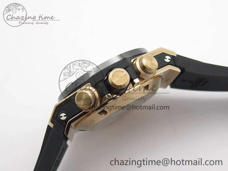 Big Bang Unico 45mm RG 3AF Best Edition Black Dial Ceramic Bezel On Rubber Strap A7750