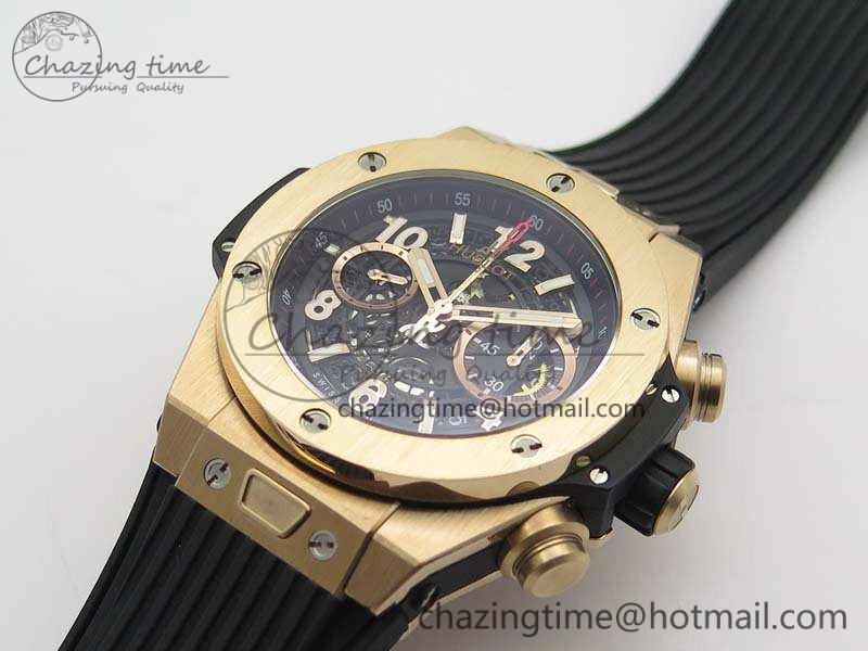 Big Bang Unico 45mm RG 3AF Best Edition Black Dial On Rubber Strap A7750