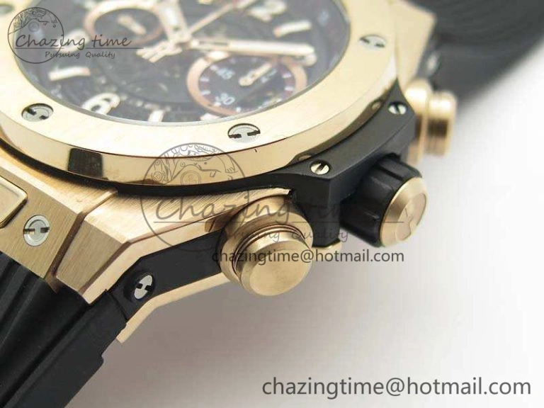 Big Bang Unico 45mm RG 3AF Best Edition Black Dial On Rubber Strap A7750