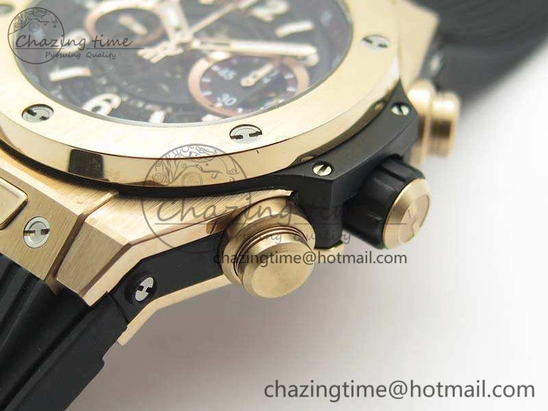 Big Bang Unico 45mm RG 3AF Best Edition Black Dial On Rubber Strap A7750