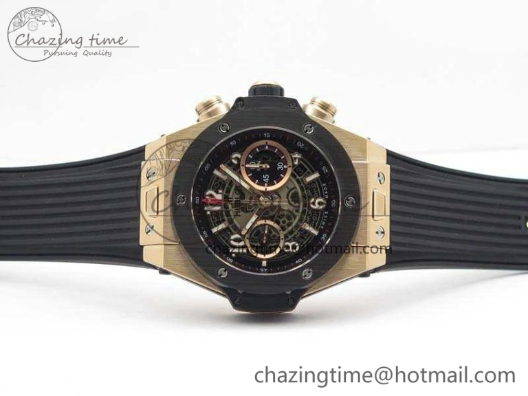 Big Bang Unico 45mm RG 3AF Best Edition Gray Dial Ceramic Bezel On Rubber Strap A7750