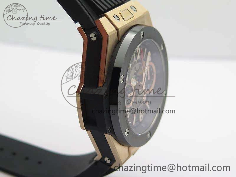 Big Bang Unico 45mm RG 3AF Best Edition Gray Dial Ceramic Bezel On Rubber Strap A7750