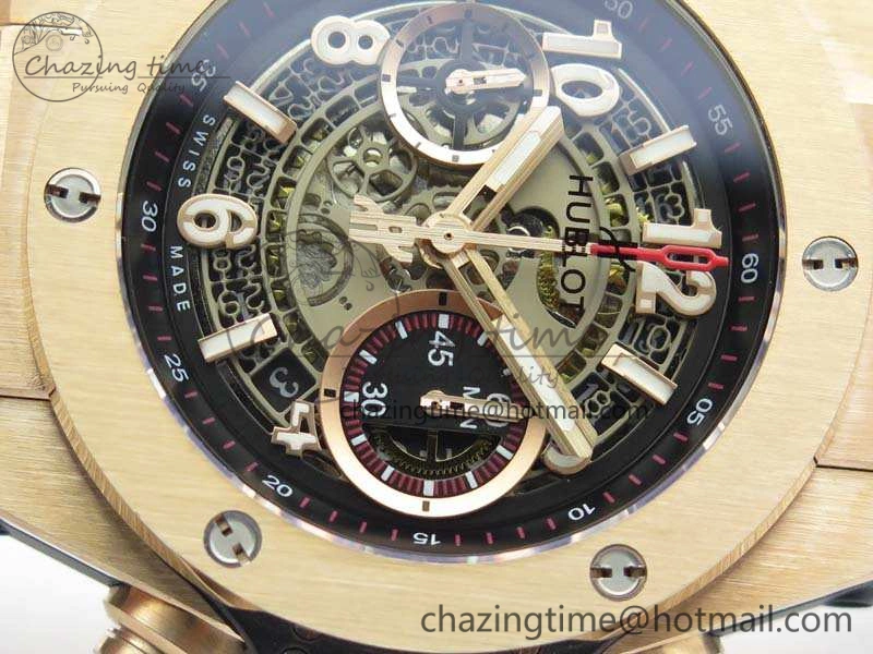Big Bang Unico 45mm RG 3AF Best Edition Gray Dial On Rubber Strap A7750