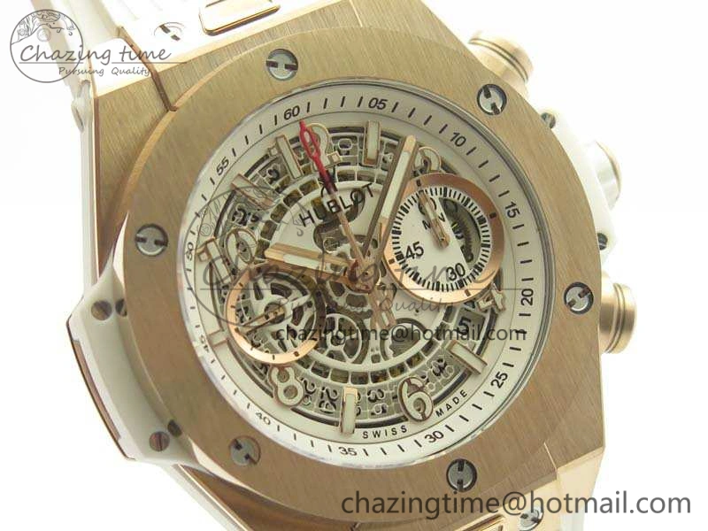Big Bang Unico 45mm RG 3AF Best Edition White Dial On Rubber Strap A7750