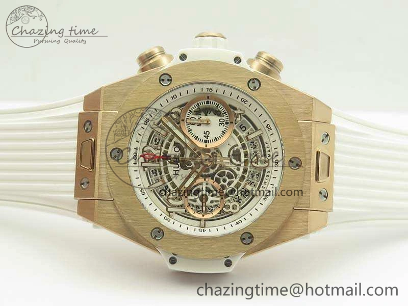 Big Bang Unico 45mm RG 3AF Best Edition White Dial On Rubber Strap A7750