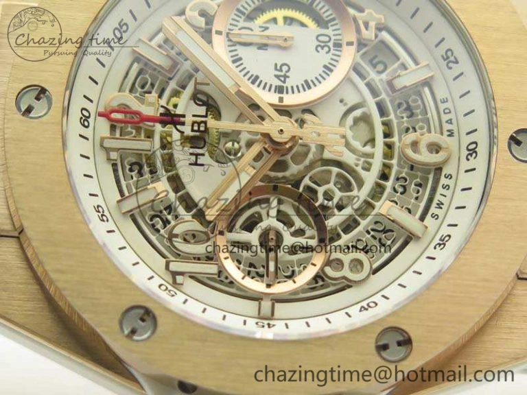 Big Bang Unico 45mm RG 3AF Best Edition White Dial On Rubber Strap A7750