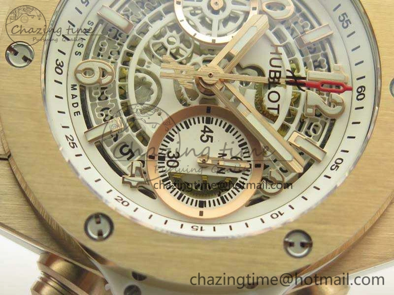 Big Bang Unico 45mm RG 3AF Best Edition White Dial On Rubber Strap A7750